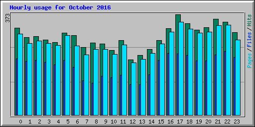 Hourly usage for October 2016